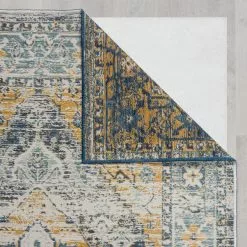 Dunelm Traditional Reversible Indoor Outdoor Blue Rug -outdoor lighting Sales Store 30809865 alt04