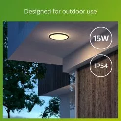 Philips Superslim Integrated LED Outdoor Ceiling Light, Warm White -outdoor lighting Sales Store 30838295 alt05