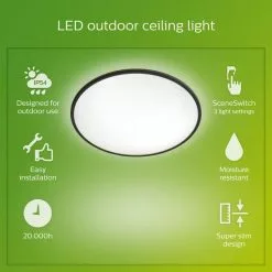 Philips Superslim Integrated LED Outdoor Ceiling Light, Cool White 9 Philips Superslim Integrated LED Outdoor Ceiling Light, Cool White -outdoor lighting Sales Store 30838297 alt03