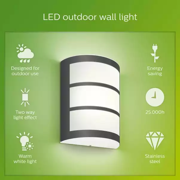Philips Python Integrated LED Outdoor Wall Light, Warm White 4 Philips Python Integrated LED Outdoor Wall Light, Warm White - Image 4