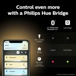 Philips HUE Smart 5.7 Watt SES LED Dimmable Luster Bulb 2 Pack -outdoor lighting Sales Store 30838354 alt05