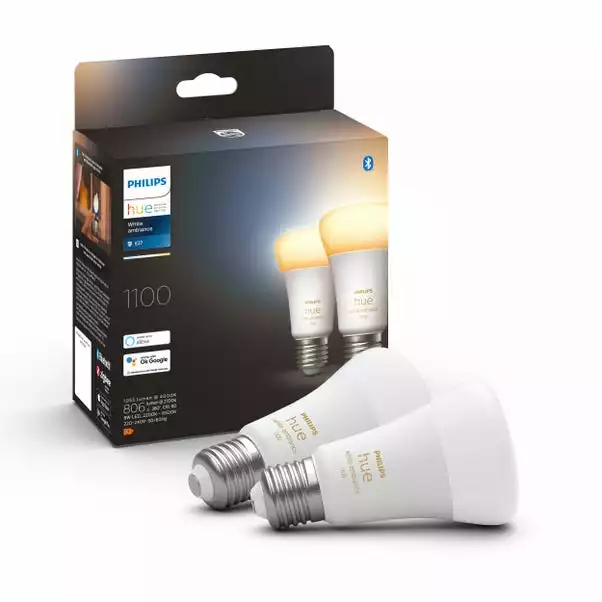 Philips HUE Smart 8 Watt ES LED Tunable GLS Bulb 2 Pack 1 Philips HUE Smart 8 Watt ES LED Tunable GLS Bulb 2 Pack